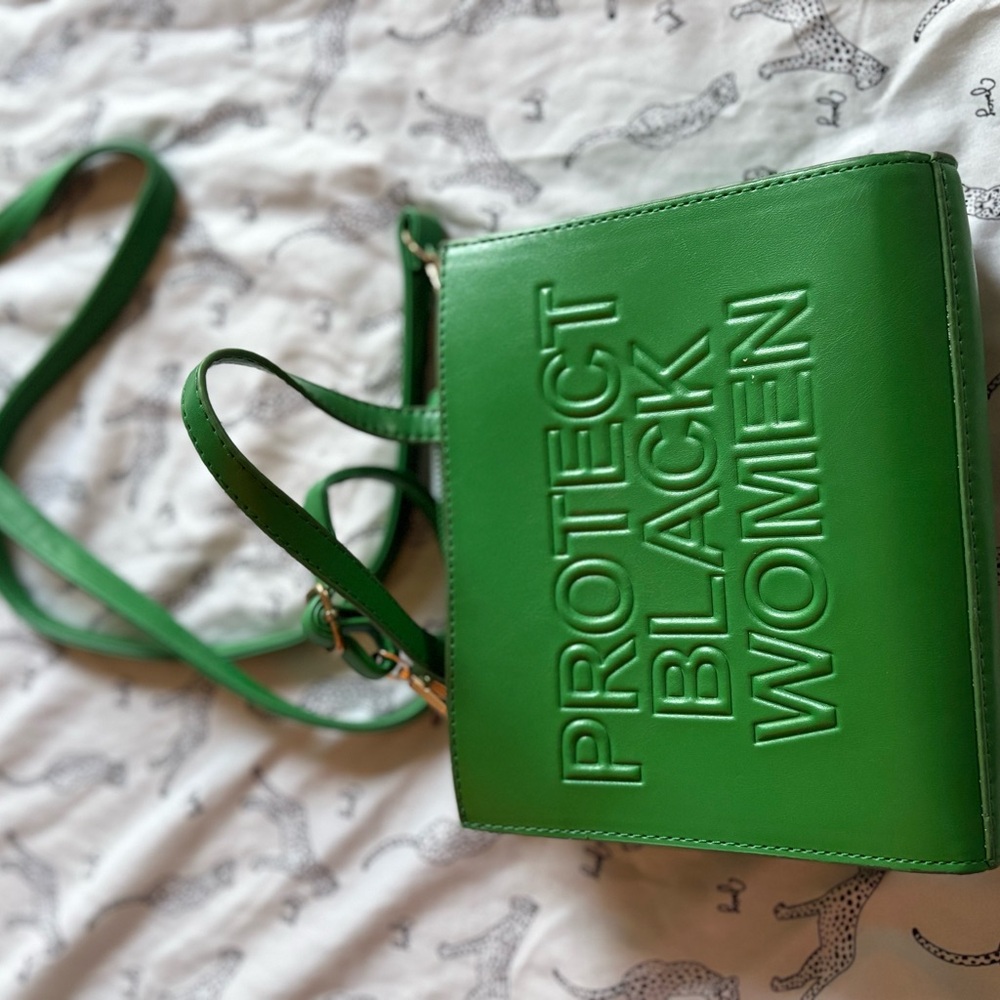 Vibrant Green Crossbody Bag with Empowering Message. Price for both pink and gre